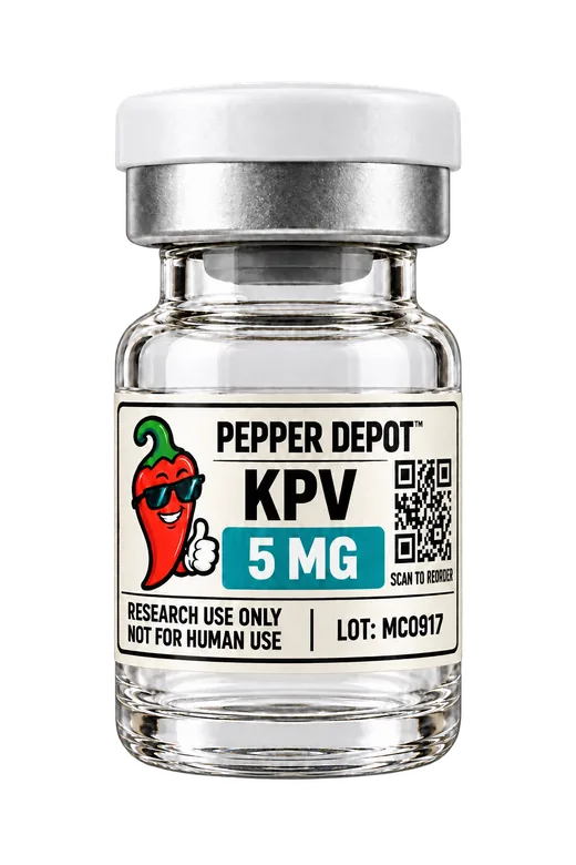 KPV 5 mg research vial illustration